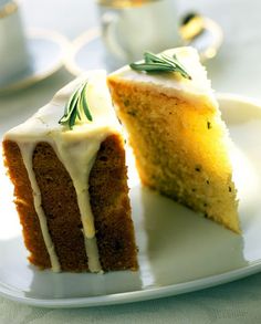 Olive and Rosemary cake with Lemon Glaze